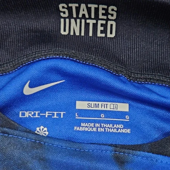 Nike USA Soccer Women's Large Jersey Blue Tie Dye Dri-FIT Slim‎ Fit - Picture 3 of 7